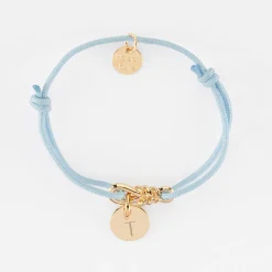 Bracelet enfant personnalisé cordon "Le lien" et médaille gravée plaqué or 10 mm - HappyBulle x Lilylovesfashion
