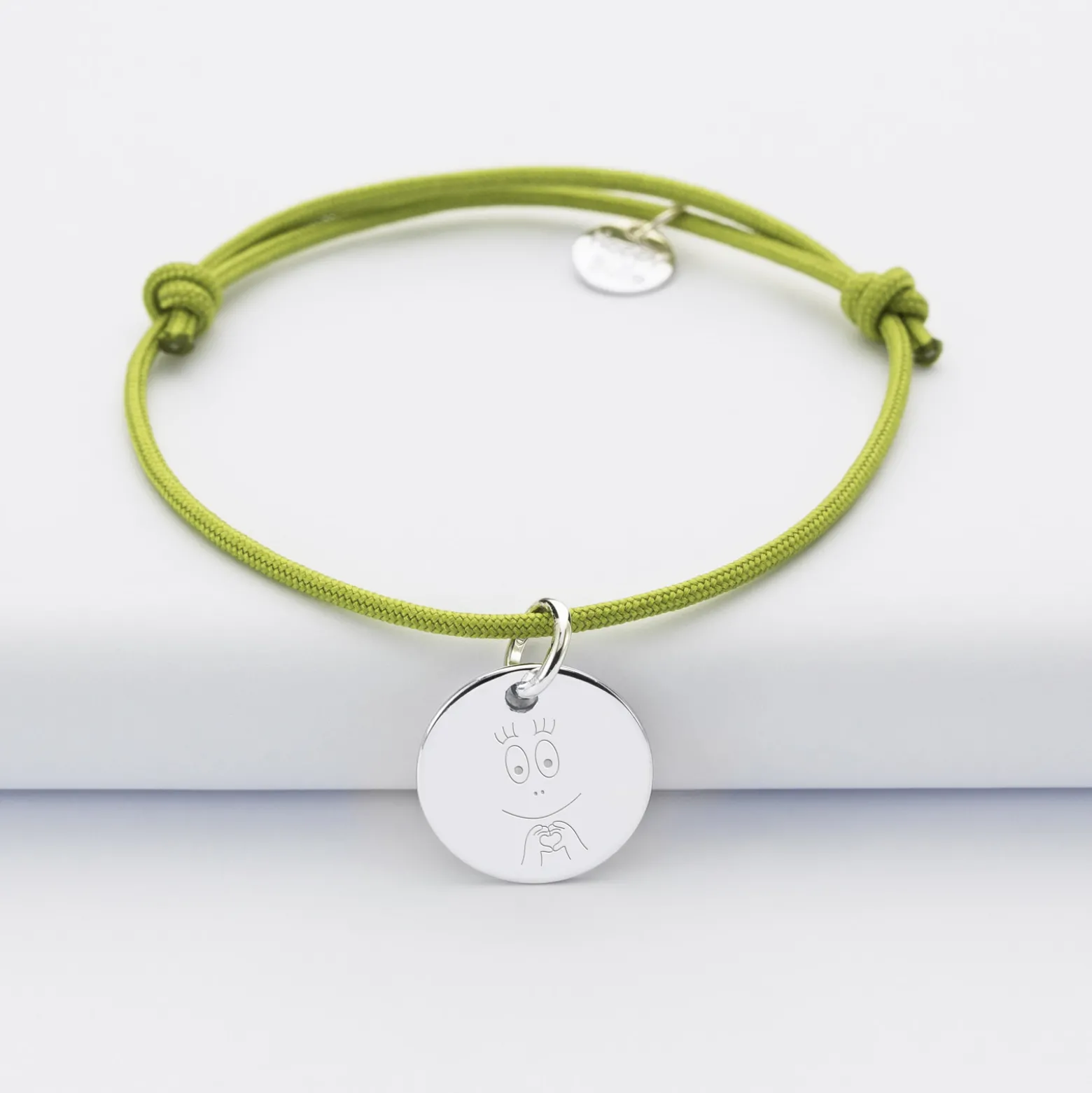 Bracelet enfant personnalisé médaille gravée argent 15 mm - Happybulle x Barbapapa