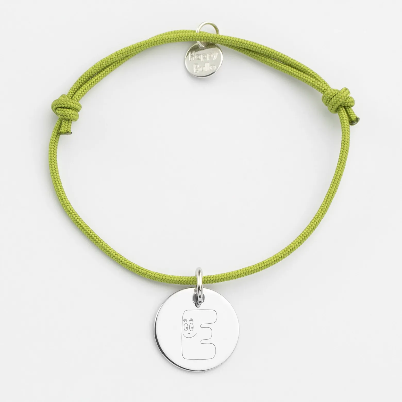 Bracelet enfant personnalisé médaille gravée argent 15 mm - Happybulle x Barbapapa