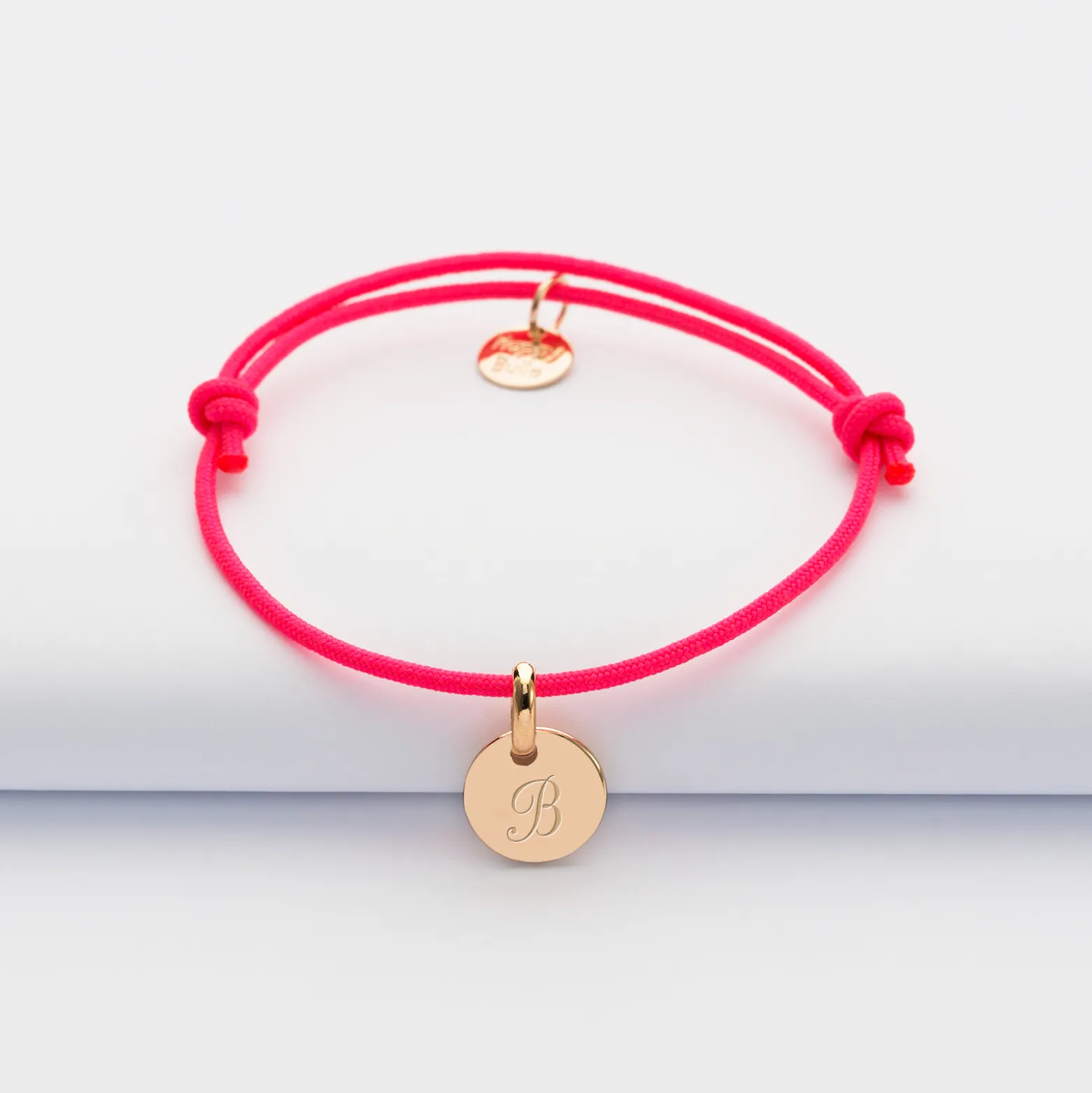 Bracelet enfant personnalisé médaille gravée plaqué or 10 mm