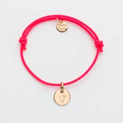 Bracelet enfant personnalisé médaille gravée plaqué or 10 mm