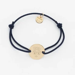 Bracelet enfant personnalisé médaille gravée plaqué or 2 trous 15mm - Happybulle x Barbapapa