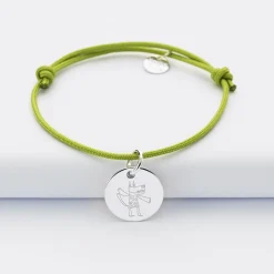 Bracelet enfant personnalisé médaille gravée argent 15 mm