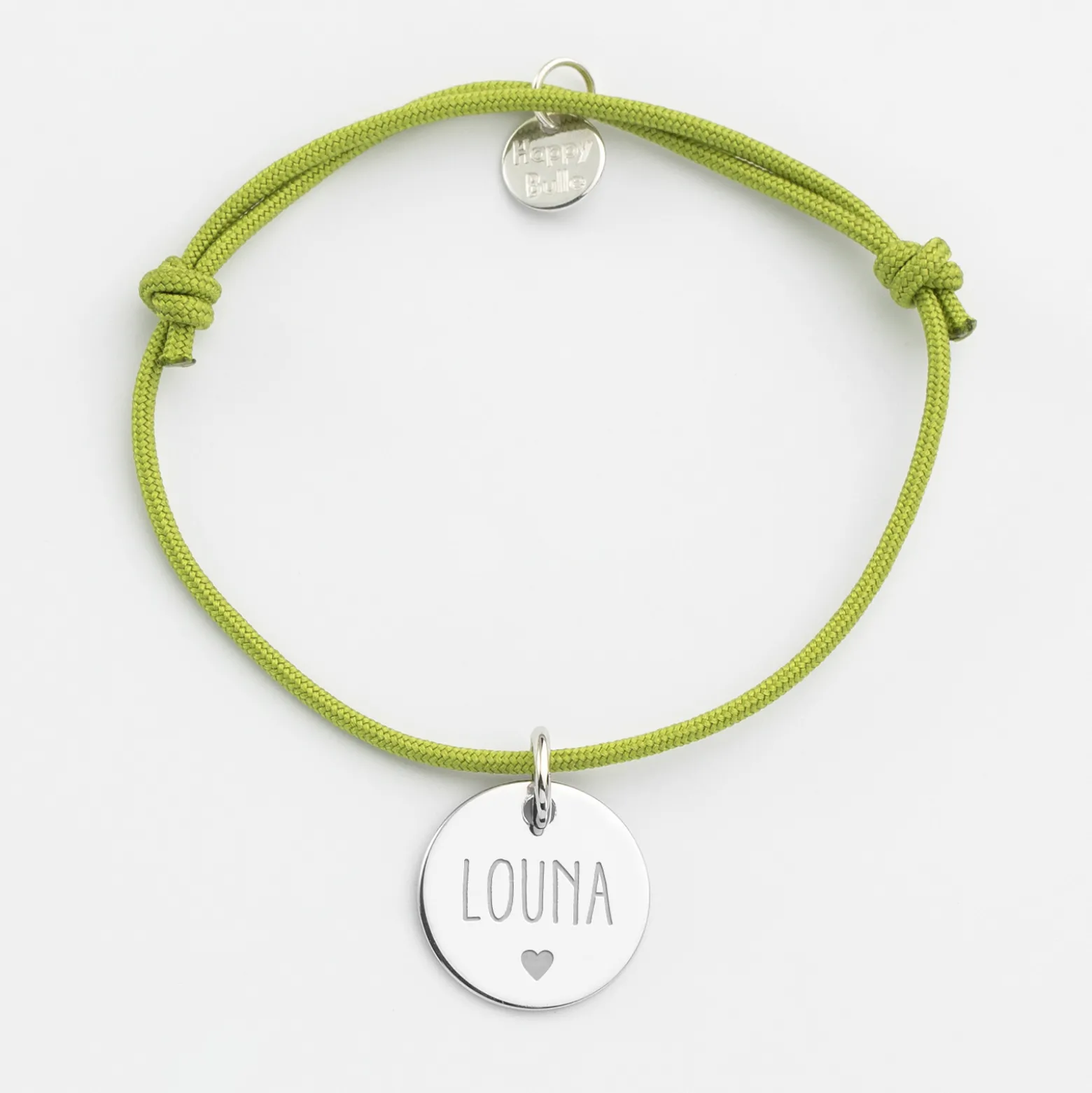 Bracelet enfant personnalisé médaille gravée argent 15 mm