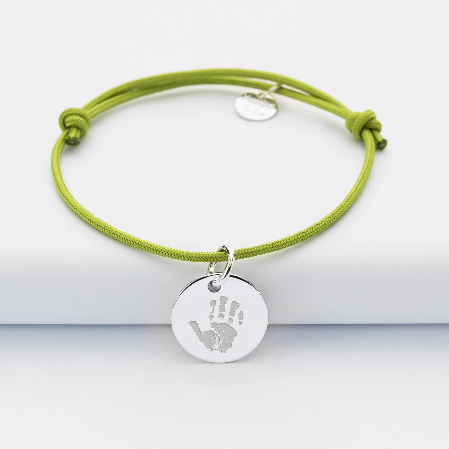 Bracelet enfant personnalisé médaille gravée argent 15 mm