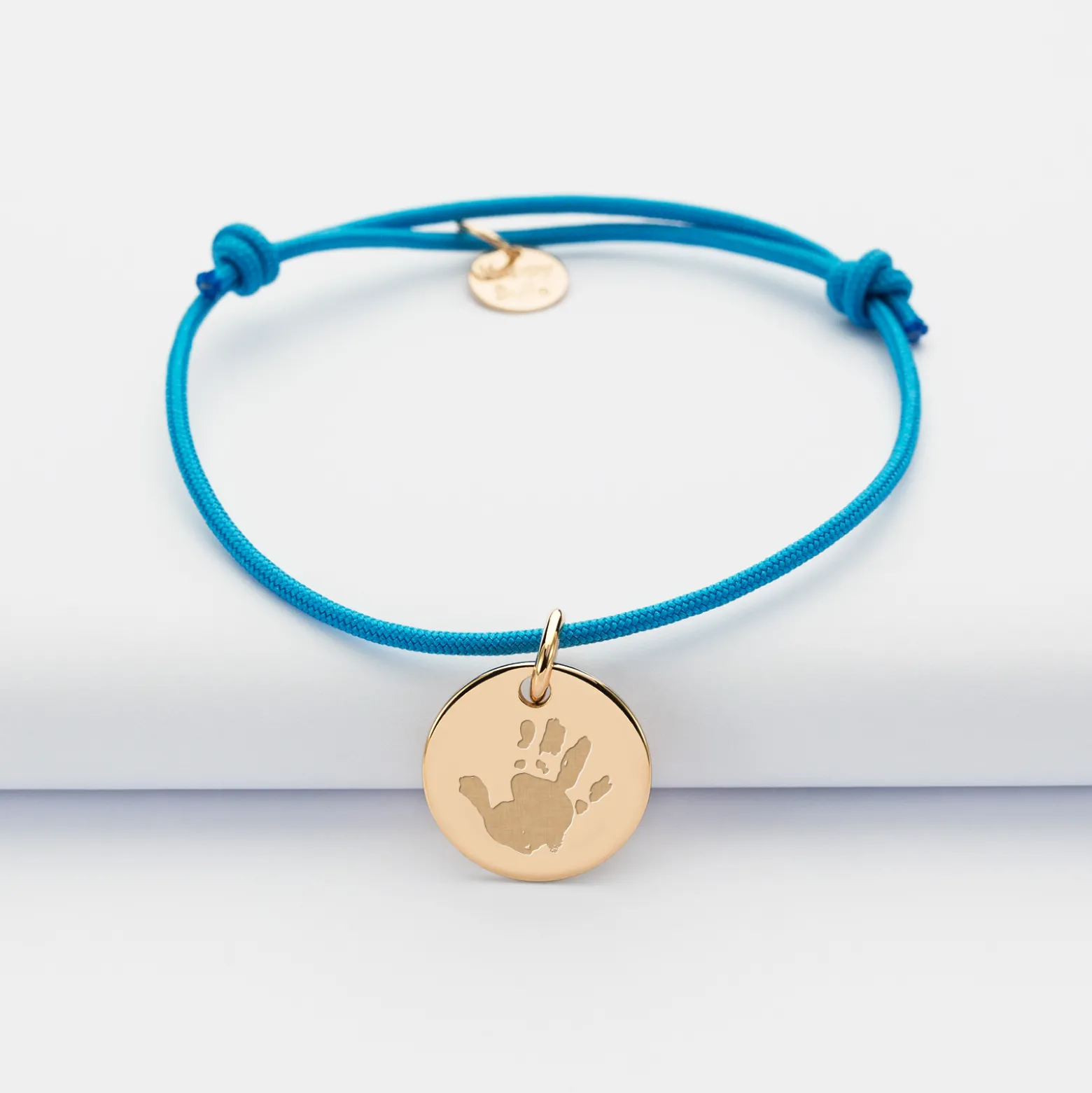 Bracelet enfant personnalisé médaille gravée plaqué or 15mm