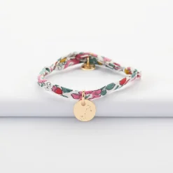 Bracelet enfant personnalisé Liberty médaille gravée plaqué or 10 mm