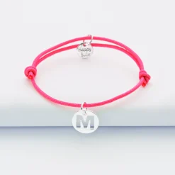 Bracelet enfant personnalisé médaille lettre initiale argent 11mm