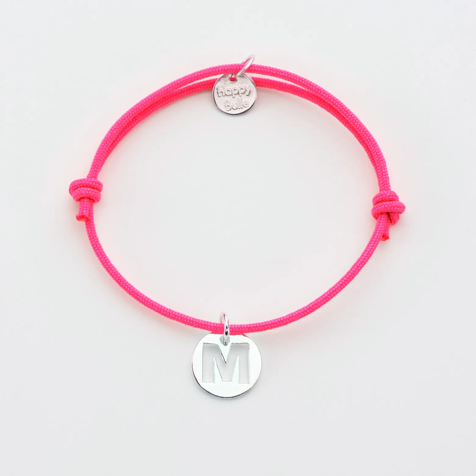 Bracelet enfant personnalisé médaille lettre initiale argent 11mm