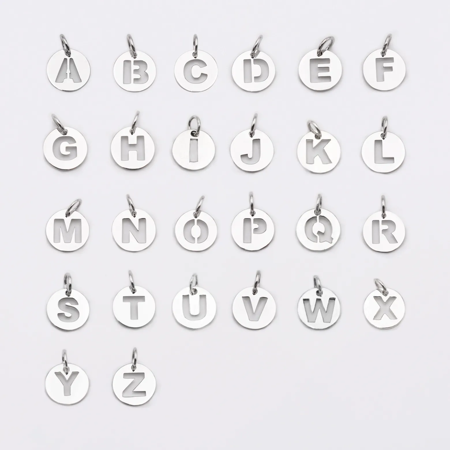 Bracelet enfant personnalisé médaille lettre initiale argent 11mm
