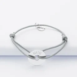 Bracelet enfant personnalisé médaille gravée argent cible 16 mm
