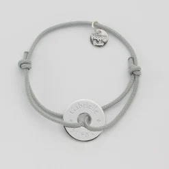 Bracelet enfant personnalisé médaille gravée argent cible 16 mm