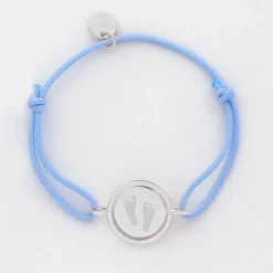 Bracelet enfant personnalisé cordon médaille réversible Eternelle gravée argent 2 trous 16 mm - HappyBulle x Capucine