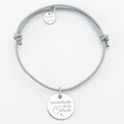Bracelet EVJF personnalisé médaille gravée argent dormeuse 15mm