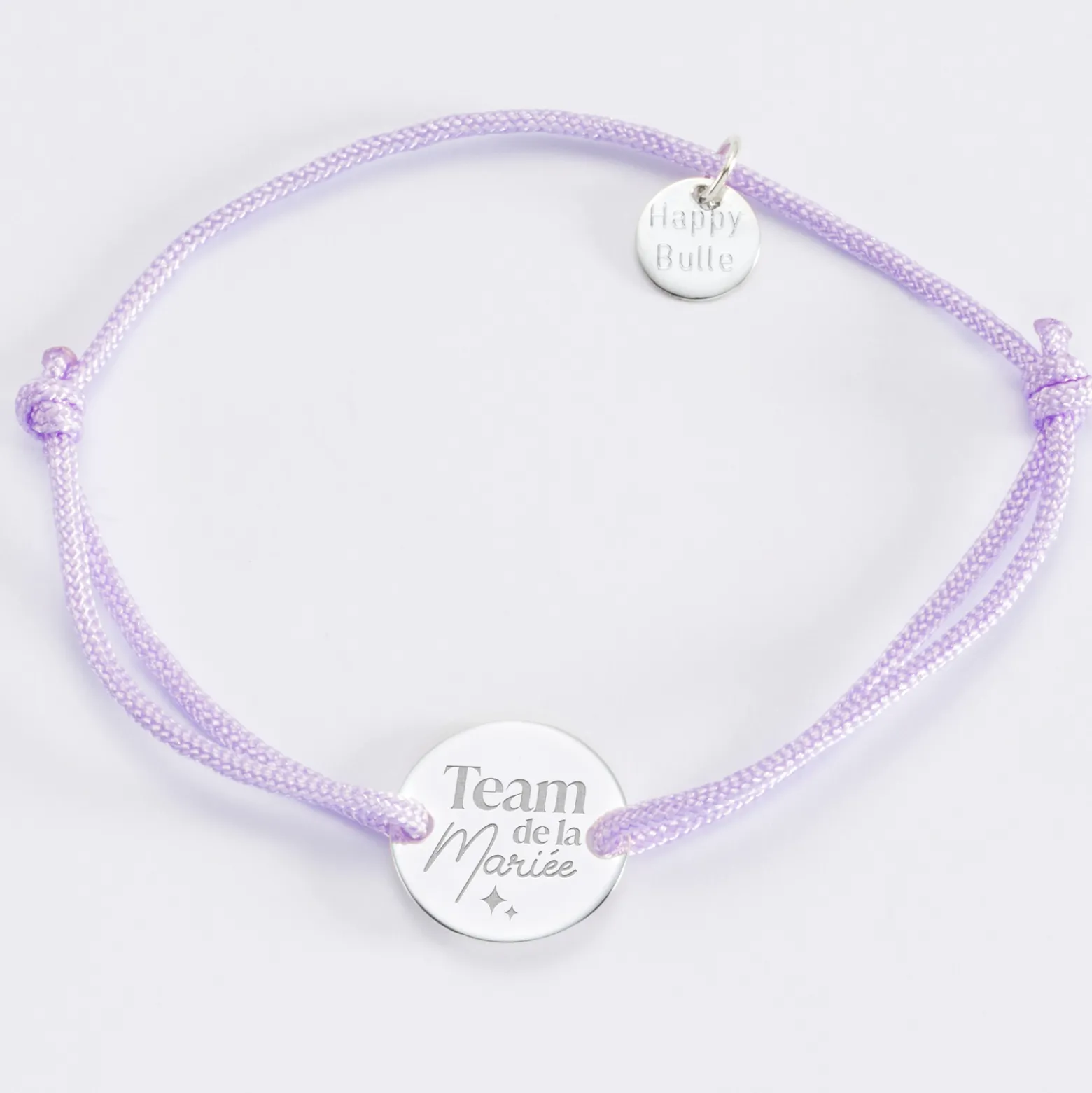Bracelet EVJF personnalisé médaille gravée argent 2 trous 15mm