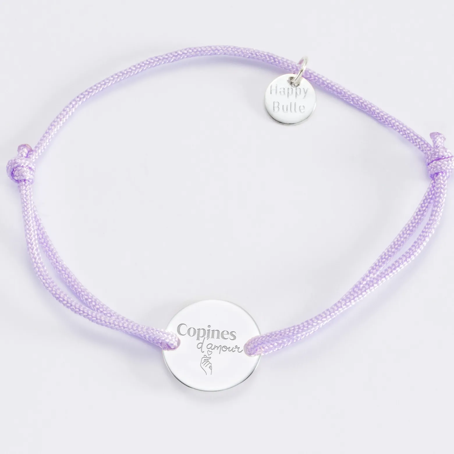 Bracelet EVJF personnalisé médaille gravée argent 2 trous 15mm