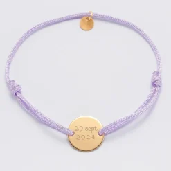 Bracelet EVJF personnalisé médaille gravée plaqué or 2 trous 15mm