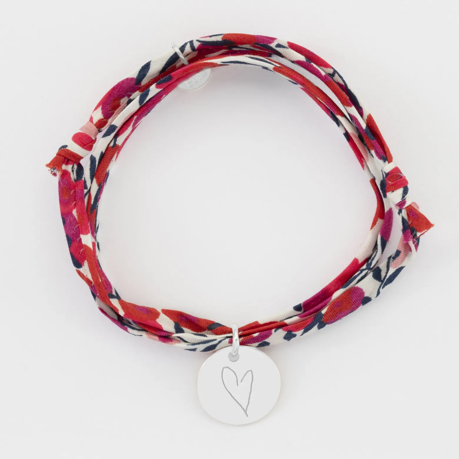 Bracelet Famille des mariés 3 tours Liberty personnalisé médaille gravée argent 15 mm
