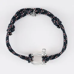 Bracelet homme cordage marin double manille argent 20 mm