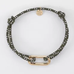 Bracelet homme cordage marin simple maillon plaqué or 25x12 mm