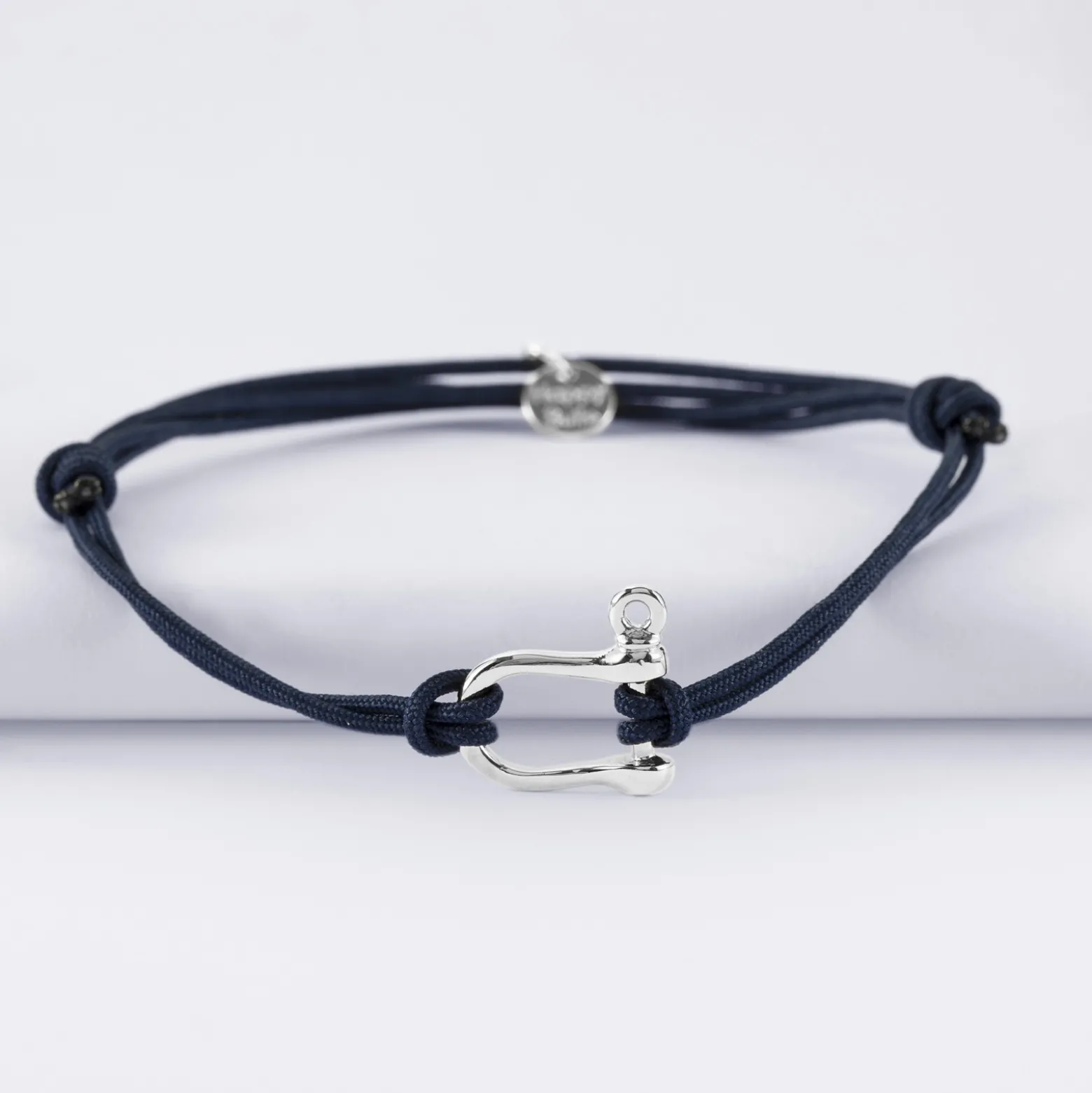 Bracelet homme cordon double manille argent 15 mm