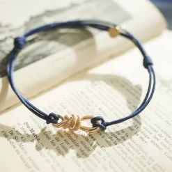 Bracelet homme cordon double "Le lien" plaqué or - HappyBulle x Lilylovesfashion