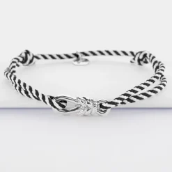 Bracelet homme cordon marin tressé "Le lien" argent - HappyBulle x Lilylovesfashion
