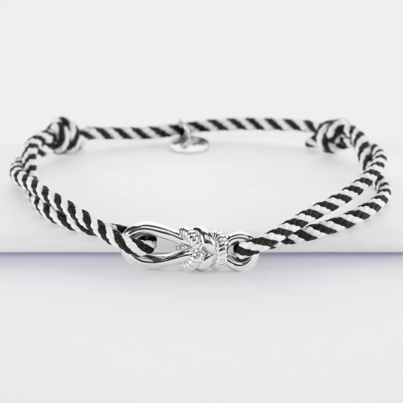 Bracelet homme cordon marin tressé "Le lien" argent - HappyBulle x Lilylovesfashion