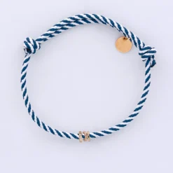 Bracelet homme personnalisé cordon marin tressé collection Chapitre plaqué or - à composer