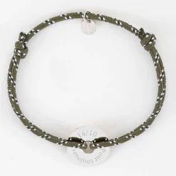 Bracelet homme personnalisé cordage marin simple médaille gravée argent cible 20 mm