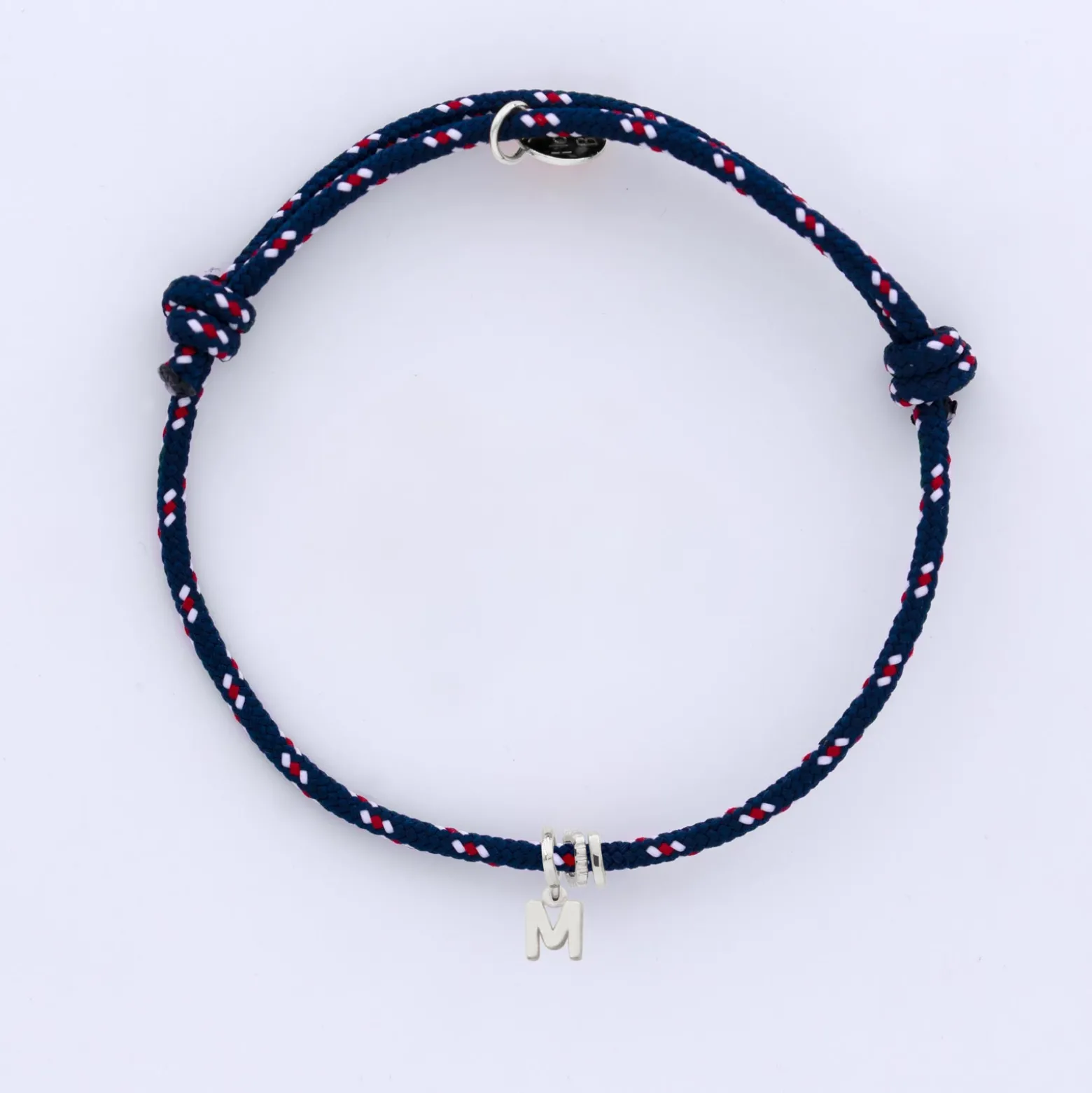 Bracelet homme personnalisé cordage marin collection Chapitre argent - à composer