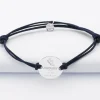 Bracelet homme personnalisé cordon doublé médaille gravée argent 2 trous 20 mm - Edition spéciale "Finisher"