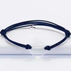 Bracelet homme personnalisé médaille gravée acrylique ronde 21 mm - Edition spéciale "Finisher"