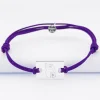 Bracelet homme personnalisé cordon doublé médaille gravée argent rectangle 23x16 mm - HappyBulle x Barbapapa