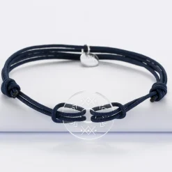 Bracelet homme personnalisé cordon double médaille gravée acrylique cible 21 mm