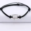 Bracelet homme personnalisé cordon double collection Chapitre mousqueton 11x19 mm argent - à composer