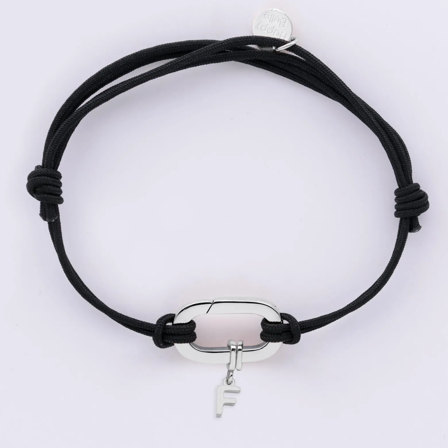 Bracelet homme personnalisé cordon double collection Chapitre mousqueton 11x19 mm argent - à composer