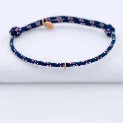 Bracelet homme personnalisé cordage marin collection Chapitre plaqué or - à composer