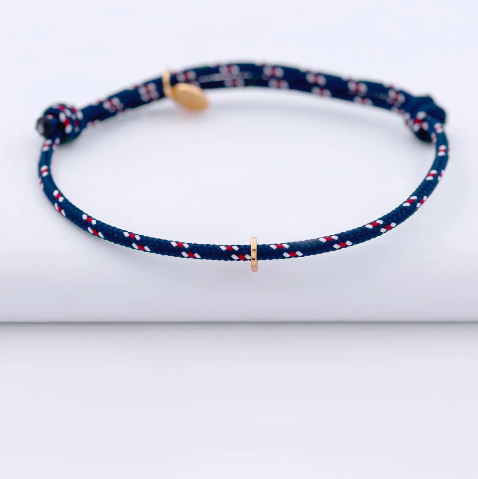 Bracelet homme personnalisé cordage marin collection Chapitre plaqué or - à composer