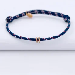 Bracelet homme personnalisé cordage marin collection Chapitre plaqué or - à composer