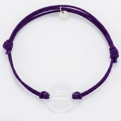 Bracelet homme personnalisé médaille gravée acrylique ronde 21 mm - Edition spéciale 