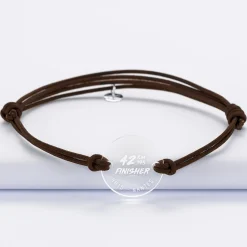 Bracelet homme personnalisé médaille gravée acrylique ronde 21 mm - Edition spéciale 