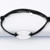 Bracelet homme tendance personnalisé cordon doublé médaille gravée argent ovale 25x16 mm