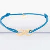 Bracelet infini homme personnalisé cordon simple médaille gravée plaqué or 25x10mm