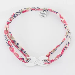 Bracelet infini Liberty médaille gravée argent 25x10mm