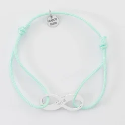 Bracelet infini personnalisé médaille gravée argent 25x10mm