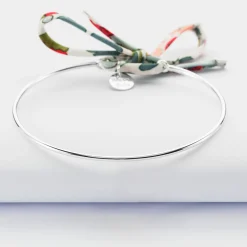 Bracelet jonc argent et cordon Liberty