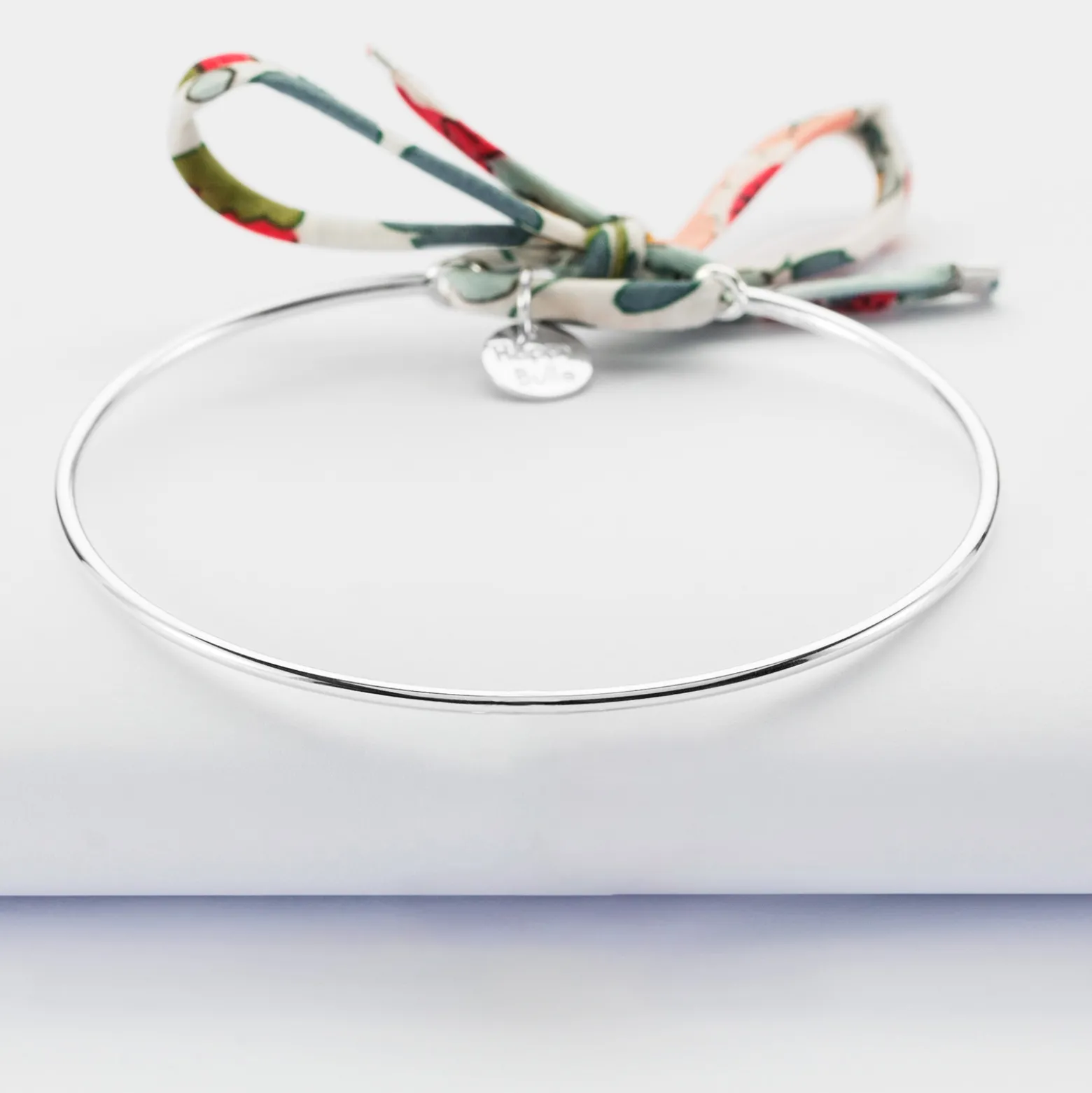 Bracelet jonc argent et cordon Liberty