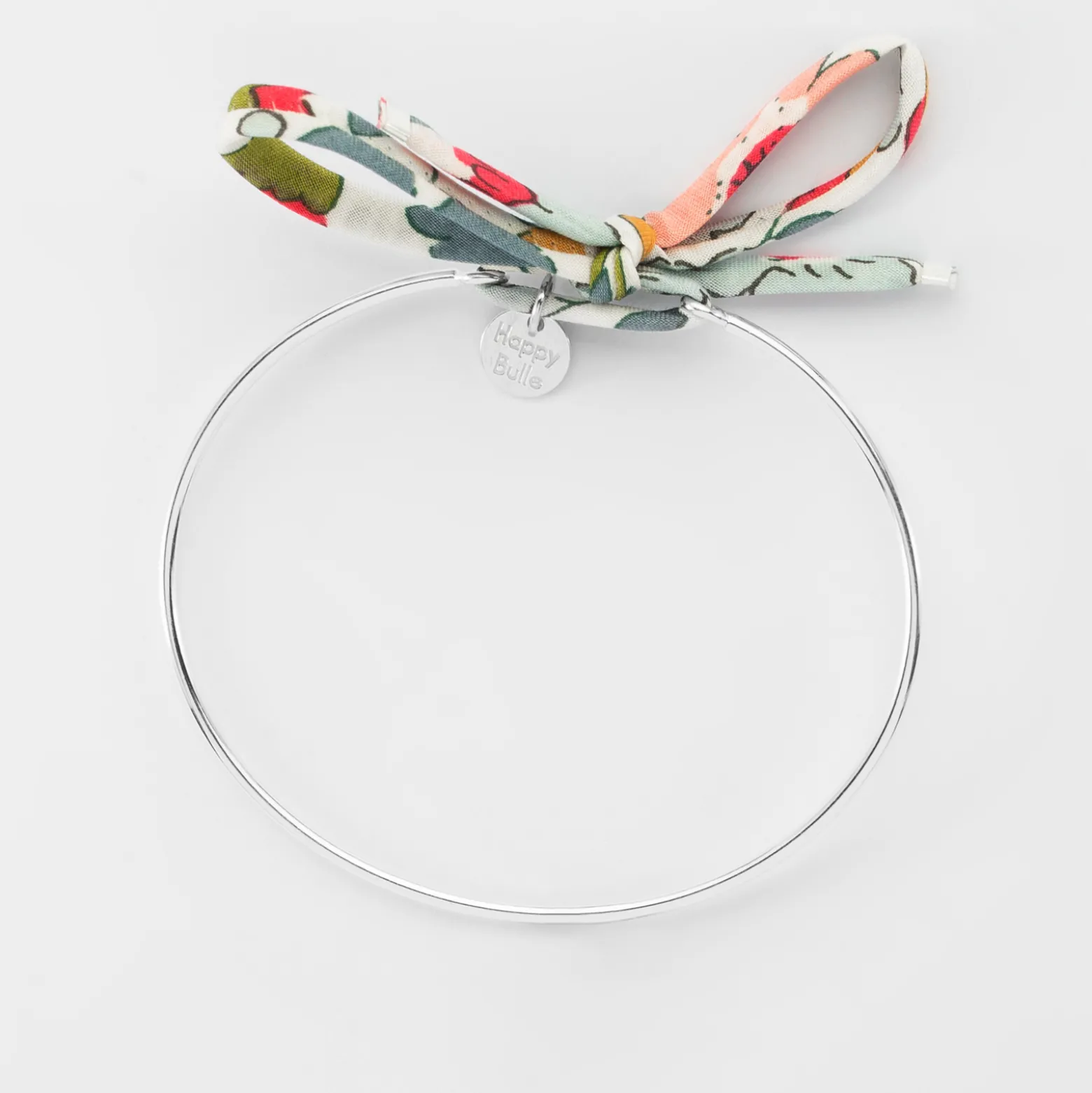 Bracelet jonc argent et cordon Liberty
