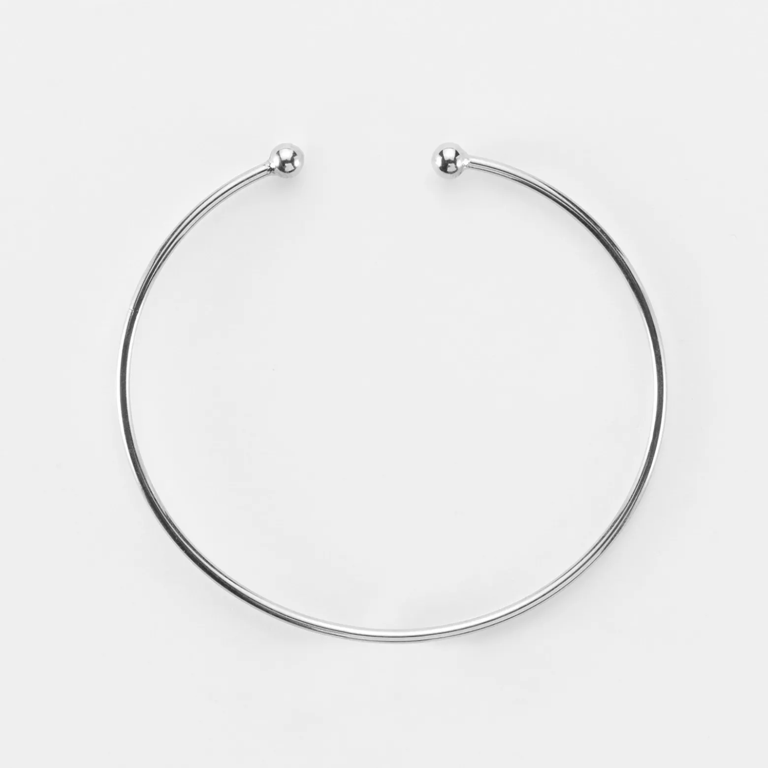 Bracelet jonc ouvert boules argent